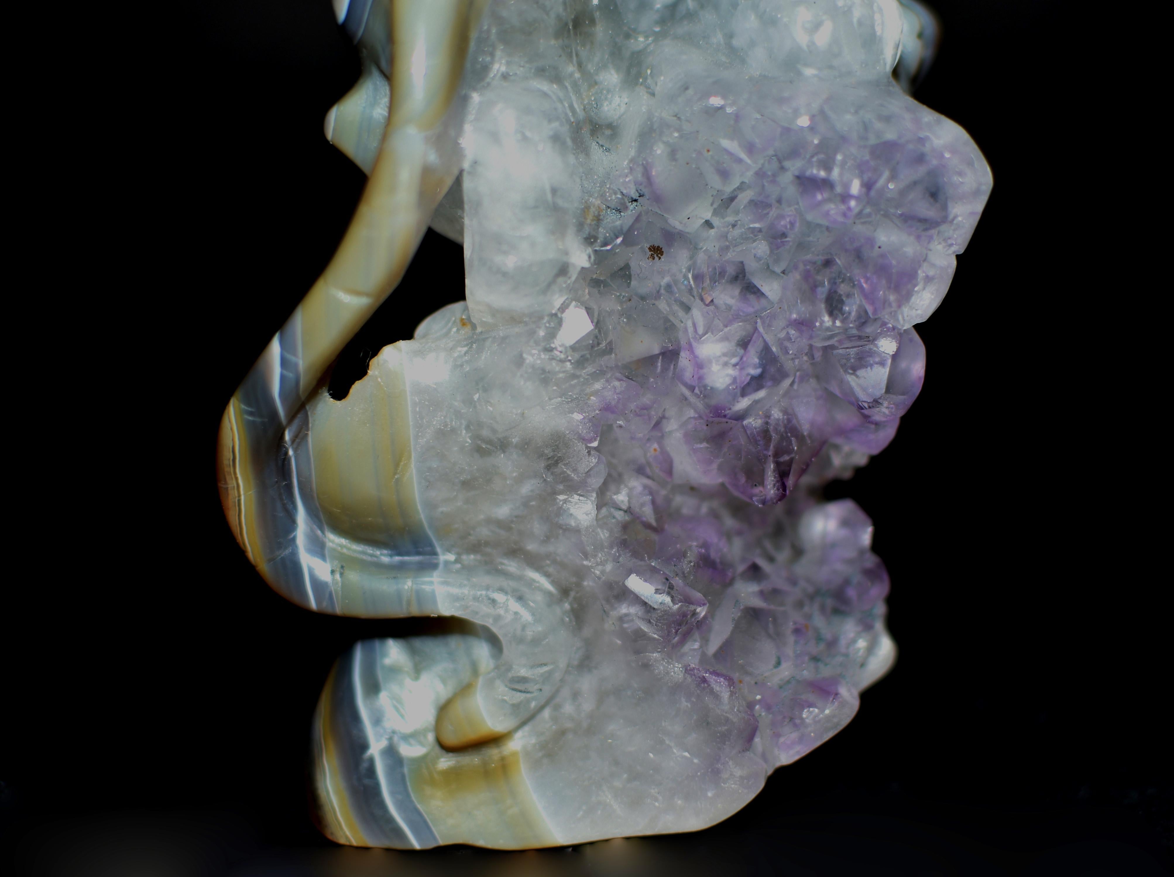 Agate Tiger on Amethyst Rock For Sale 4