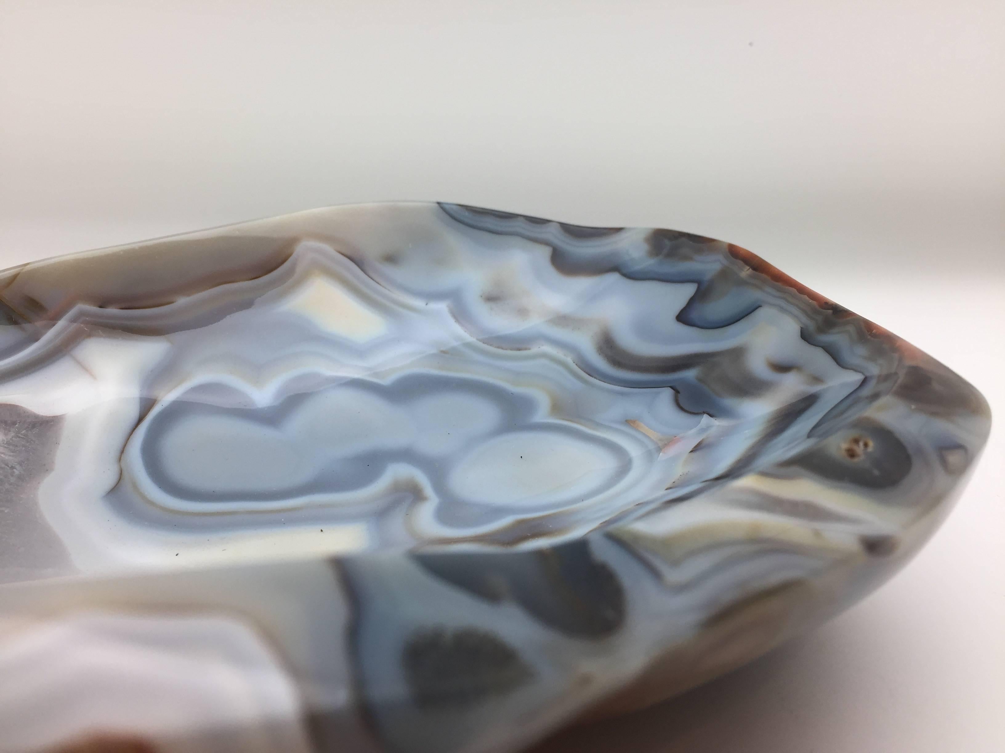 Agate Vide Poche Bowl, Rare and Large in Size, Hand-Carved in Madagascar 3
