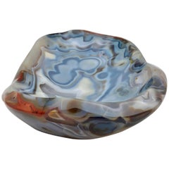 Agate Vide Poche Bowl, Rare and Large in Size, Hand-Carved in Madagascar
