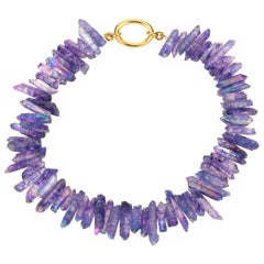 Agate Violet Bead Crystal Necklace