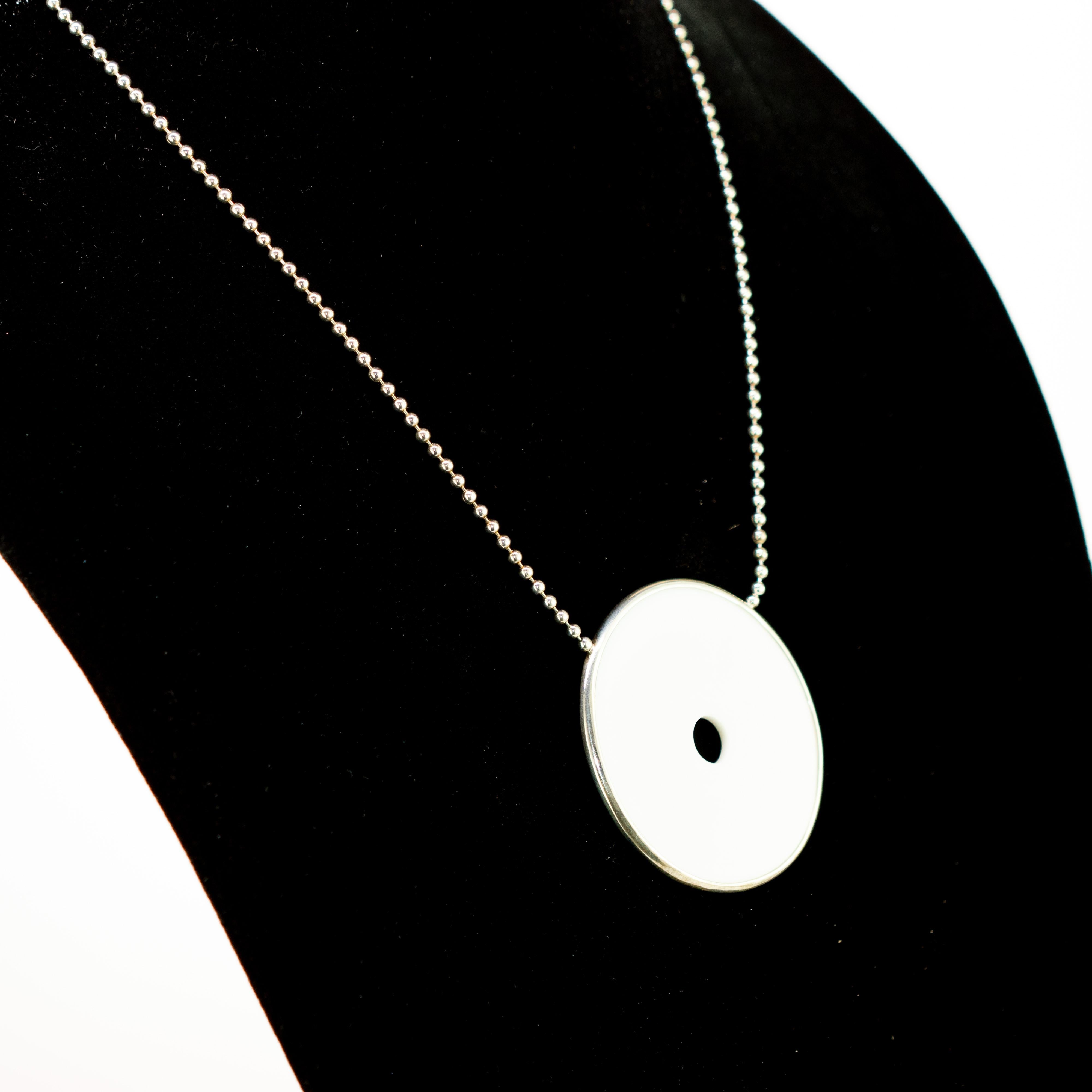 Donna Agata Bianca Ciambella Ciondolo Catena d'Argento Cocktail Boho Collana Delicata in vendita