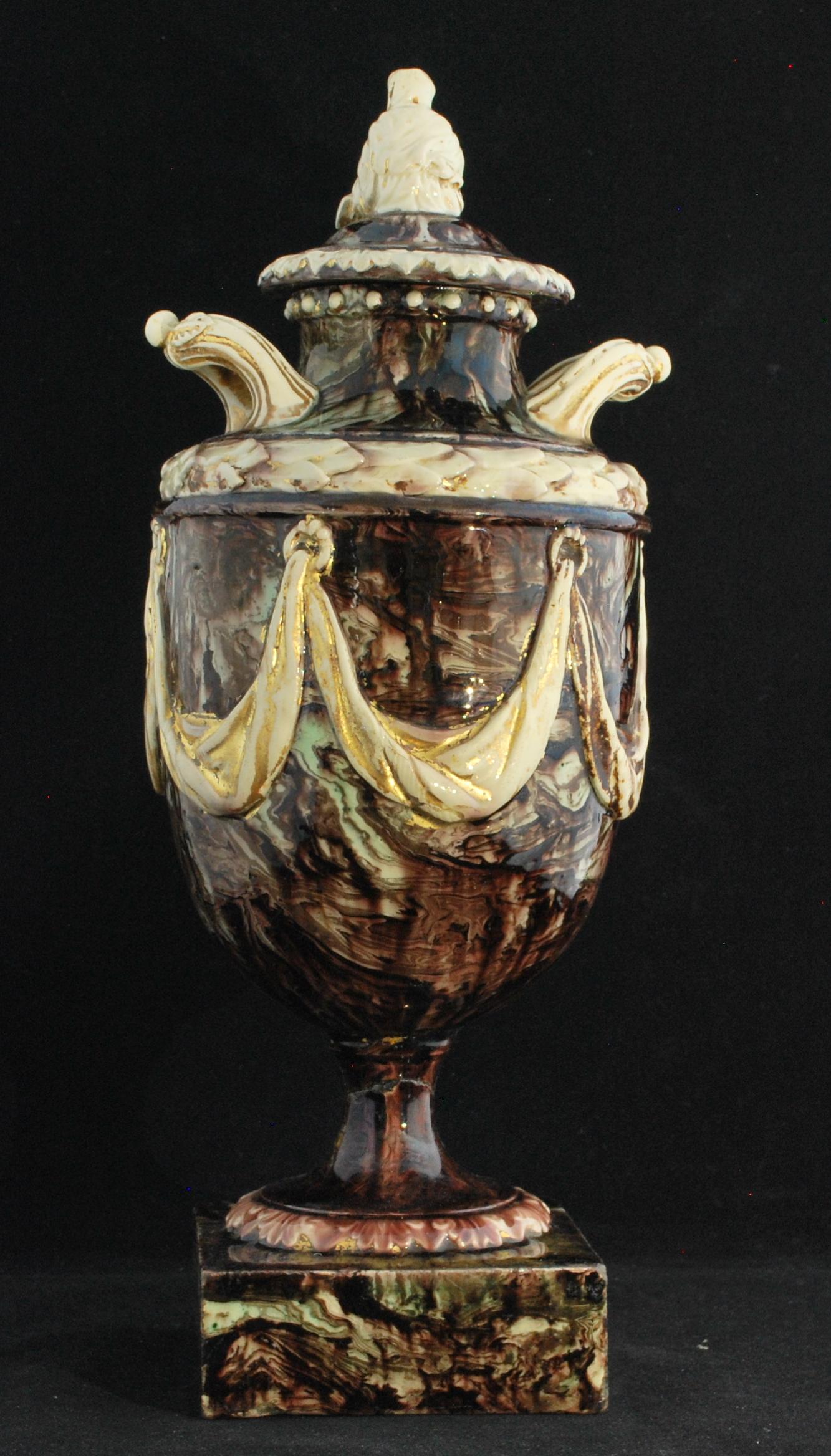Neoclassical Agateware Vase, Attributed to Steitz, circa 1775