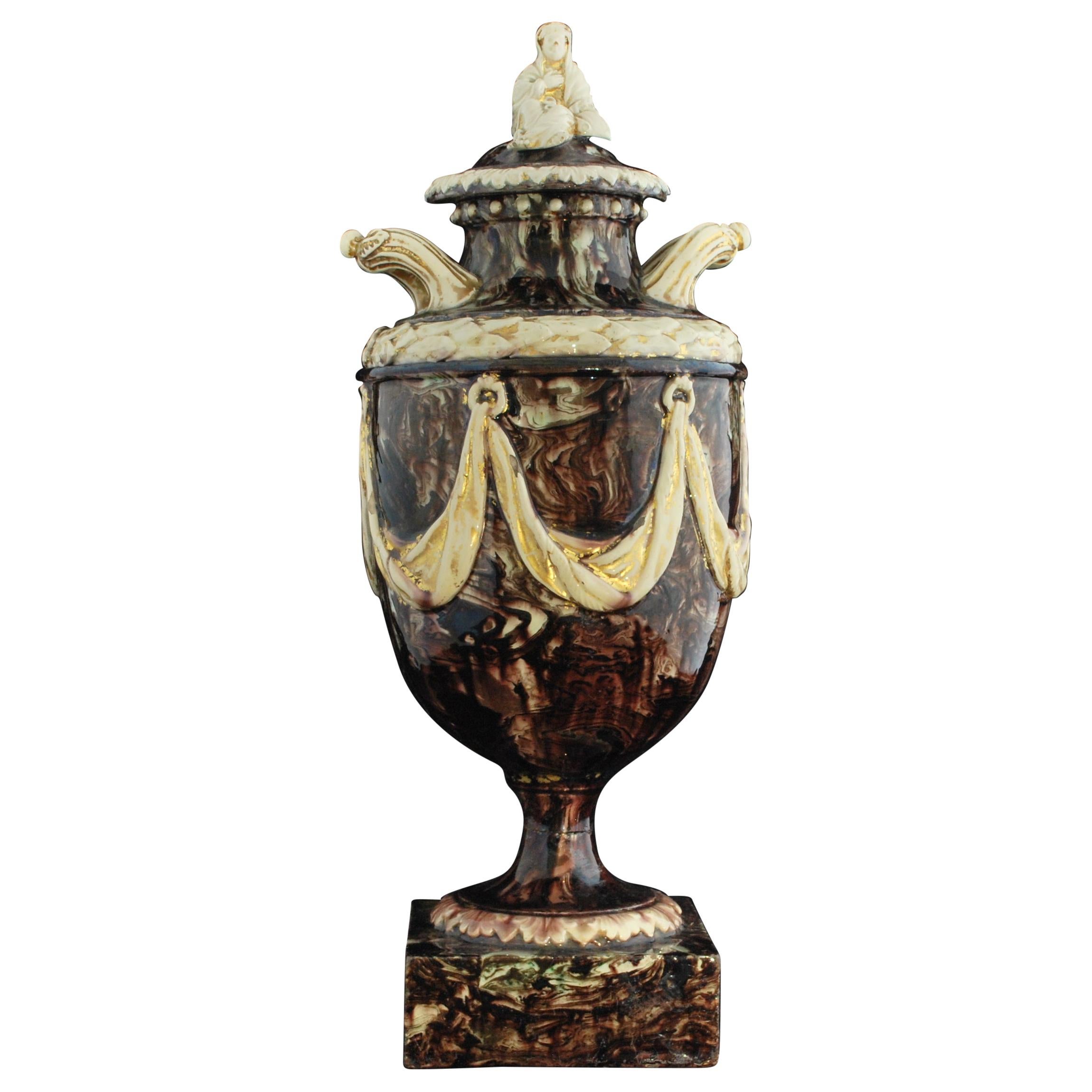 Agateware Vase, Attributed to Steitz, circa 1775