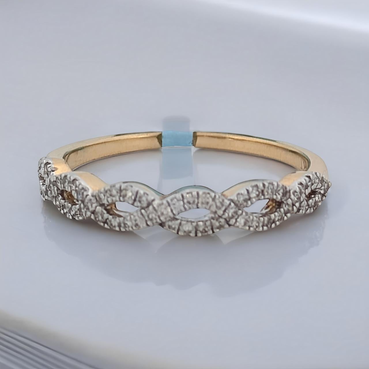 Taglio rotondo Agatha  Anello con diamante in oro giallo 14K, diamante 0,23 CT, misura 7,25 in vendita