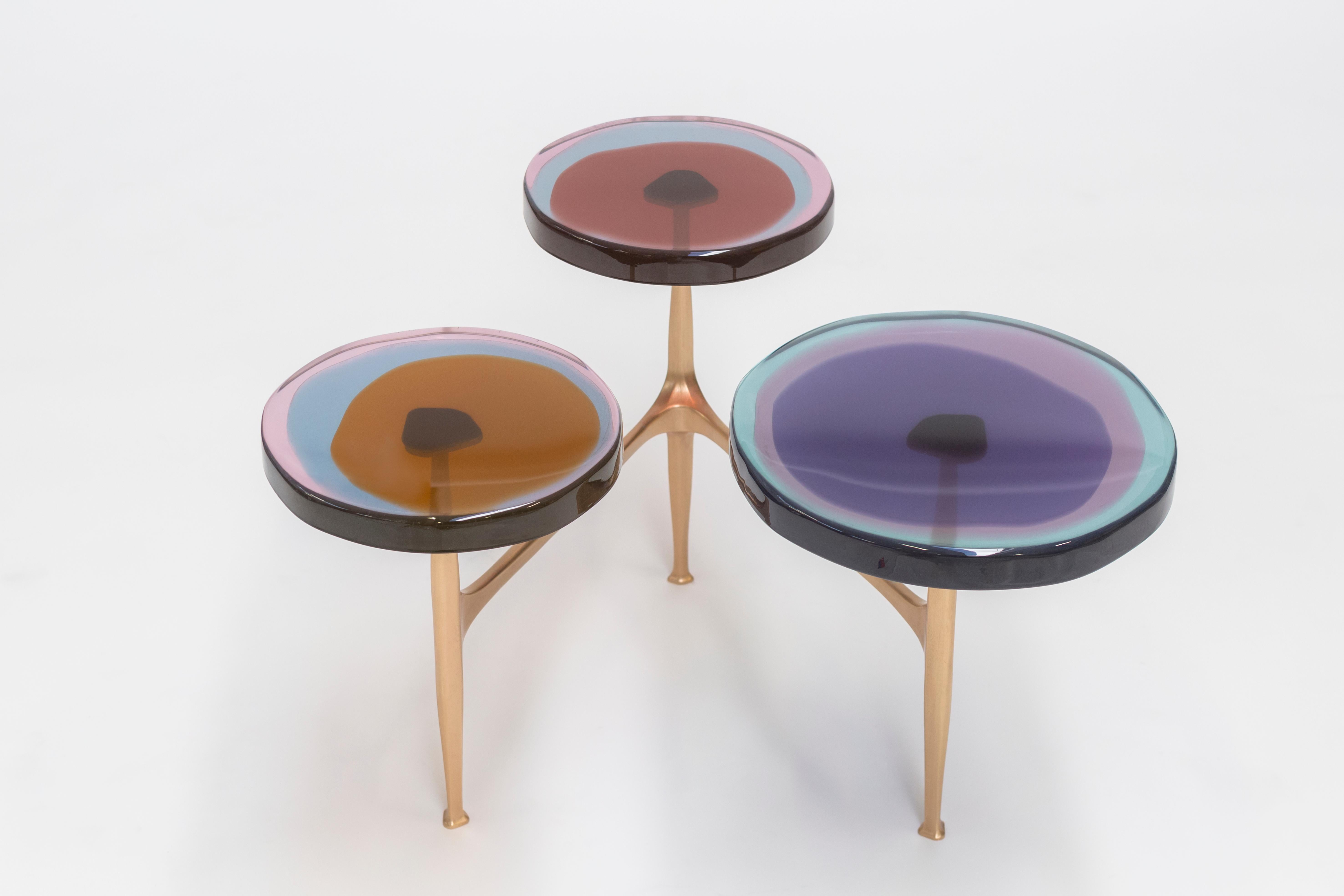 Contemporary Agatha Coffe Table 3 by Draga & Aurel Resin and Bronze, 21st Century For Sale