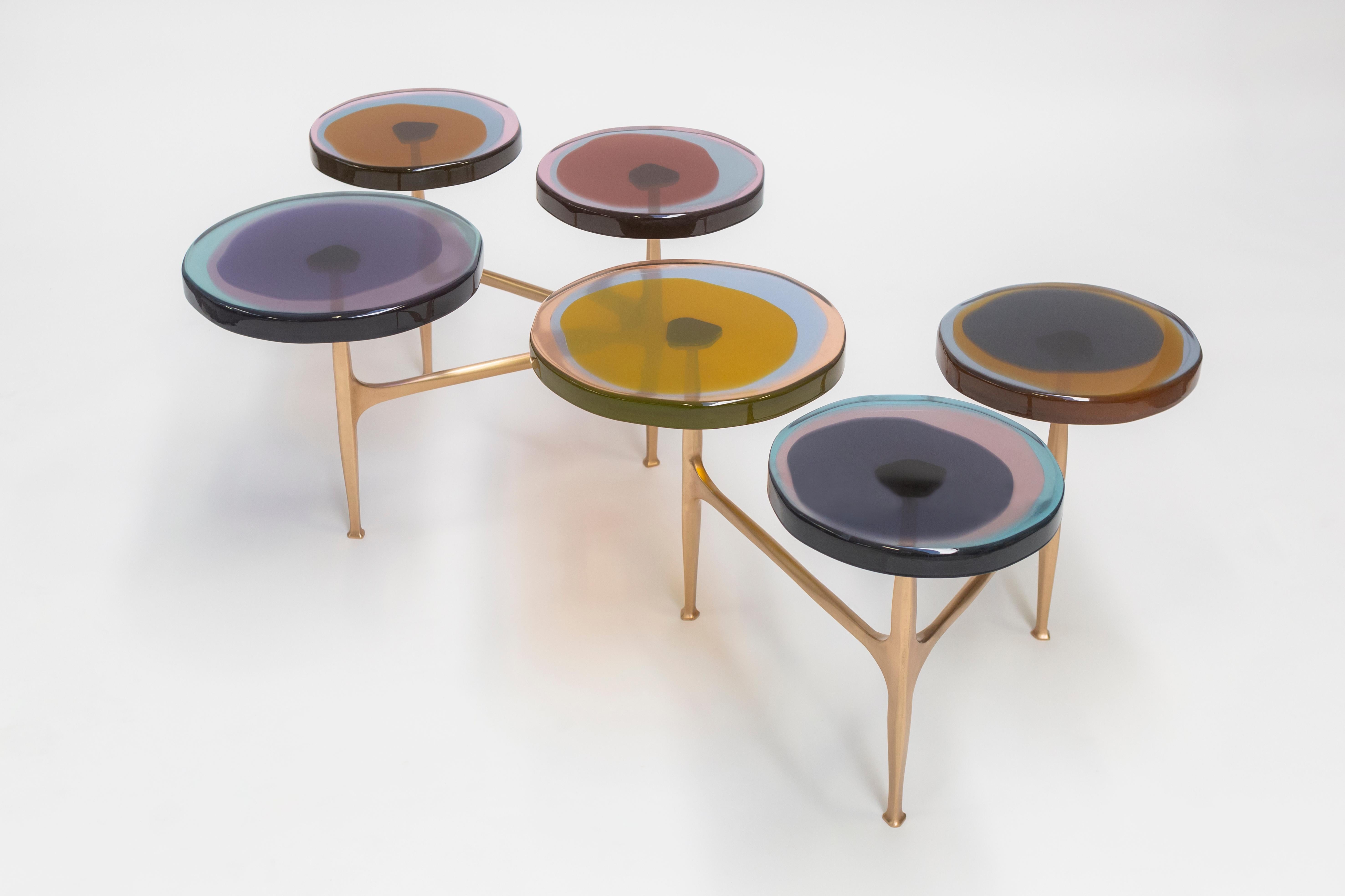 Agatha Coffe Table 3 by Draga & Aurel Resin and Bronze, 21st Century For Sale 2