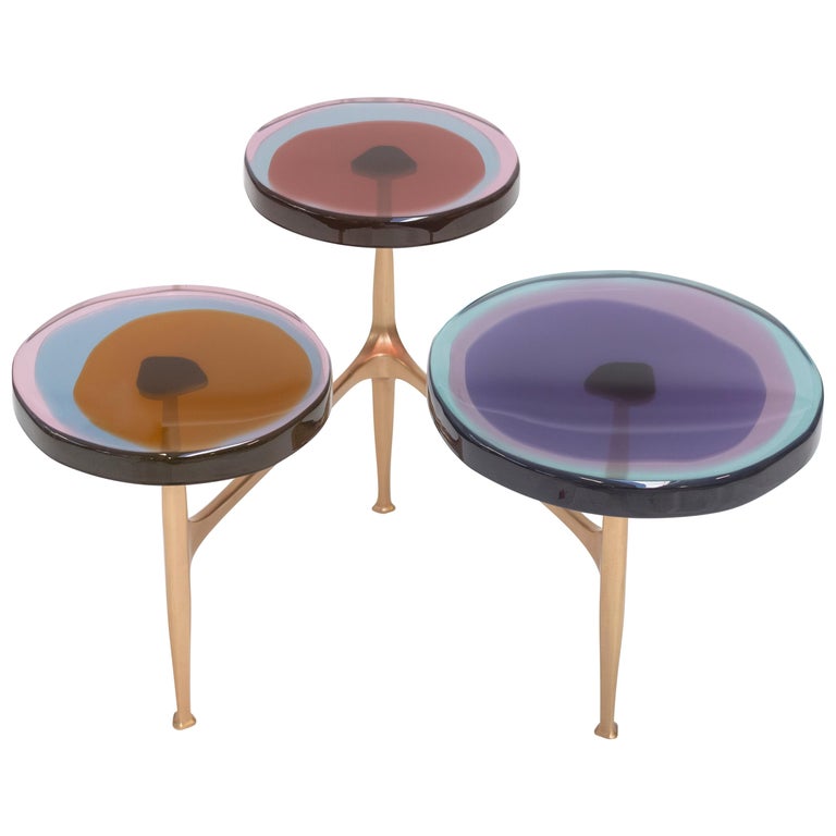 Agatha Coffe Table 3 by Draga & Aurel Resin and Bronze, 21st Century For Sale