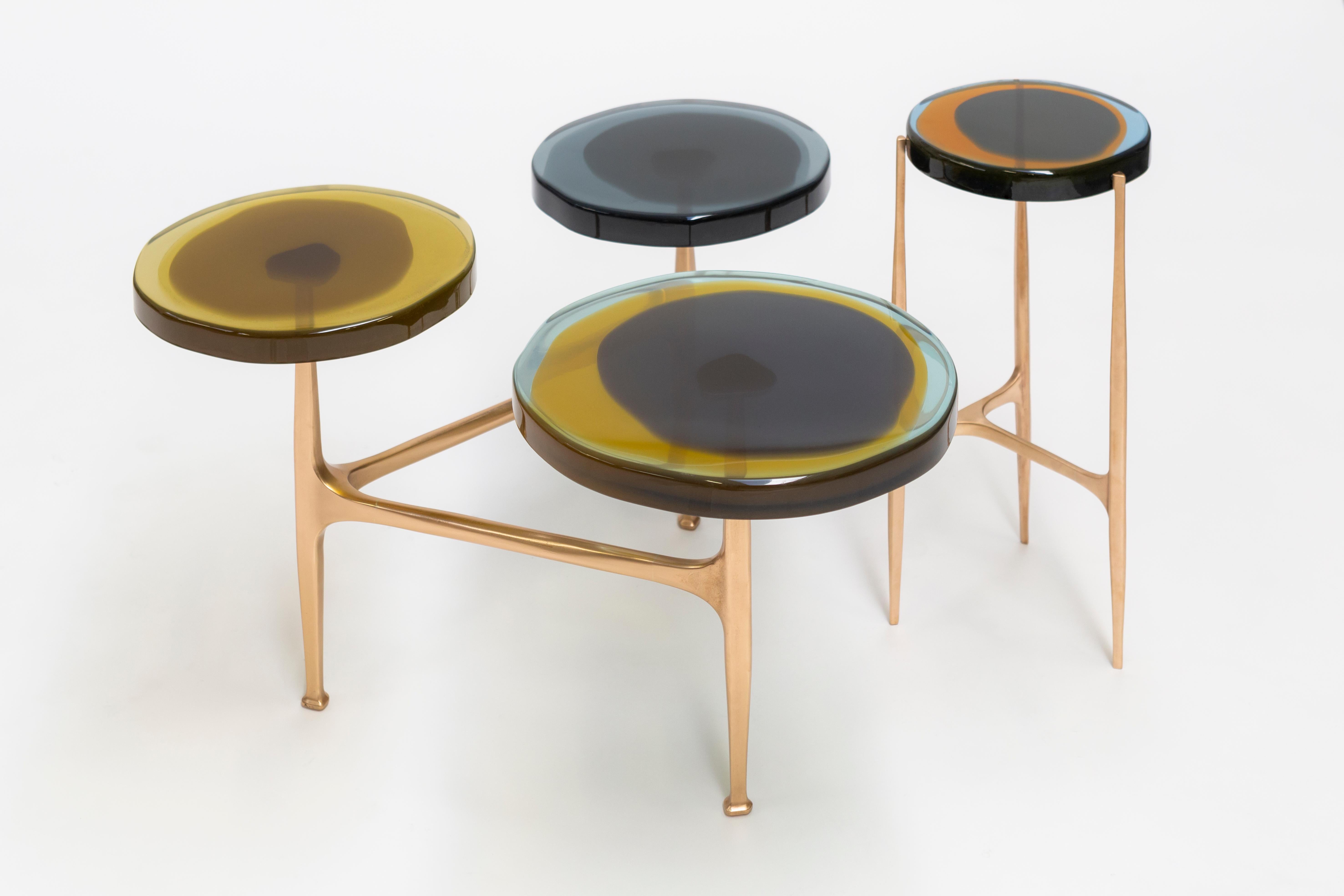 XXIe siècle et contemporain Table basse Agatha 3 par Draga & Aurel Résine et bronze, 21e siècle en vente