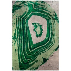 Agatha Emerald Bereichs Wolldecke handgetufteten Wolle und botanische Seide von Rug'Society