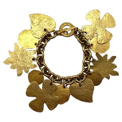 Agatha Paris Pulsera de oro de los años 80 con gran dije