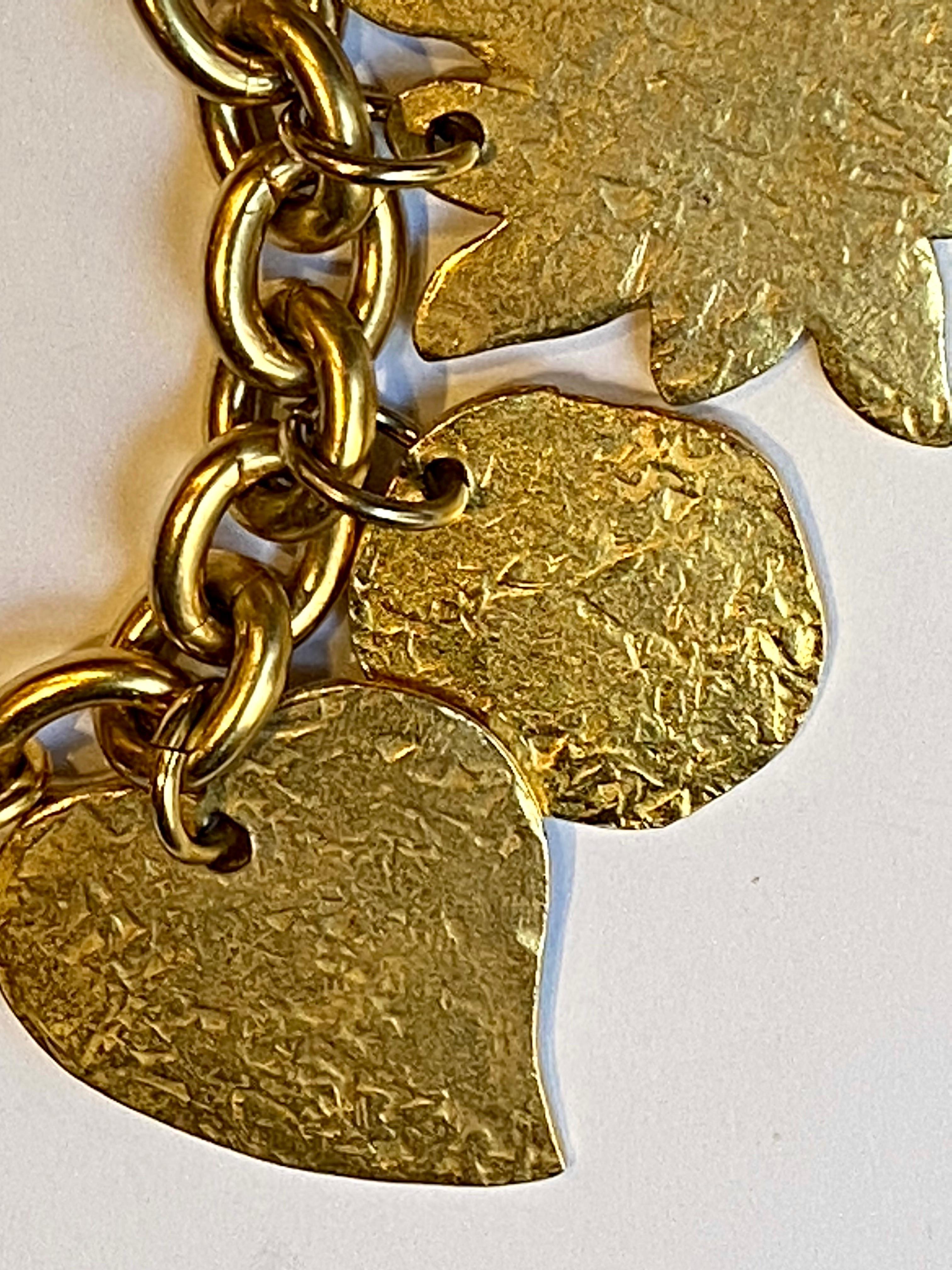 Agatha Paris Gold 1980s Large Statement Charm Bracelet 1