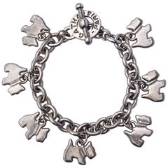 Agatha Paris Silber Ton Kette Scottie Hund Charm Armband