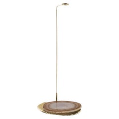 Agatha - plant stand with natural agatha stone and gold brass