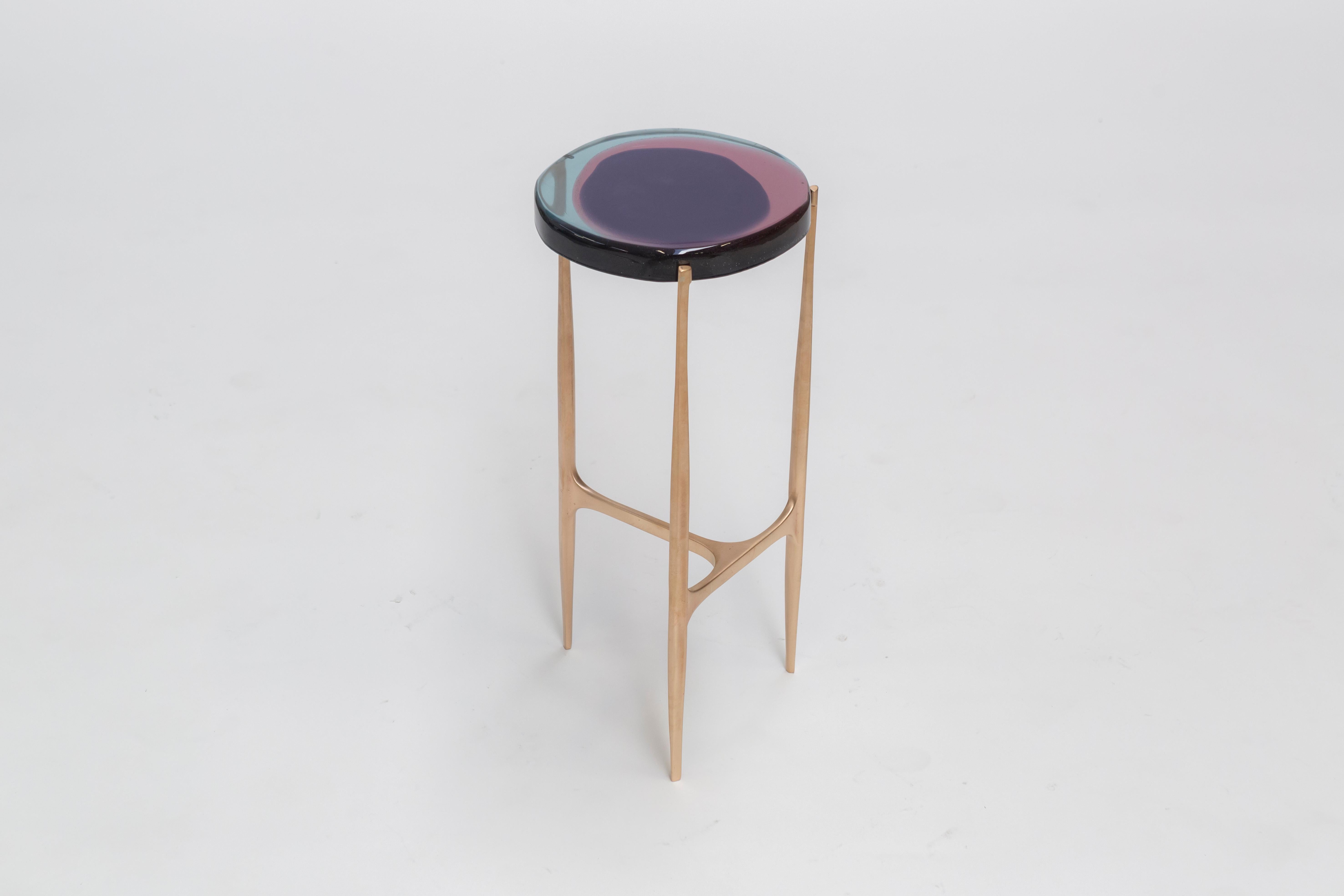 Agatha Single Coffee Table High by Draga&Aurel Resin and Bronze:: 21st Century en vente 7