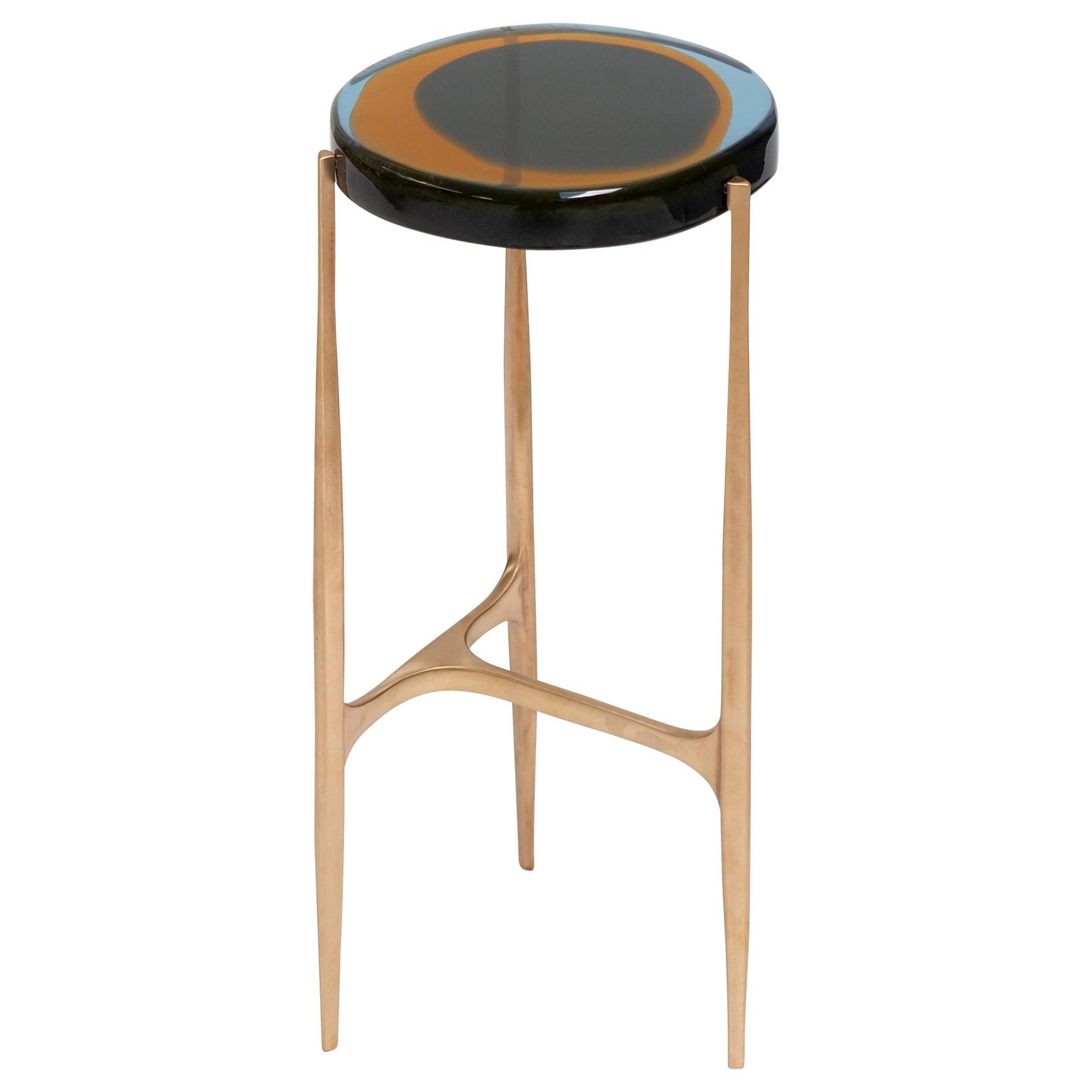 Agatha Single Coffee Table High by Draga&Aurel Resin and Bronze:: 21st Century