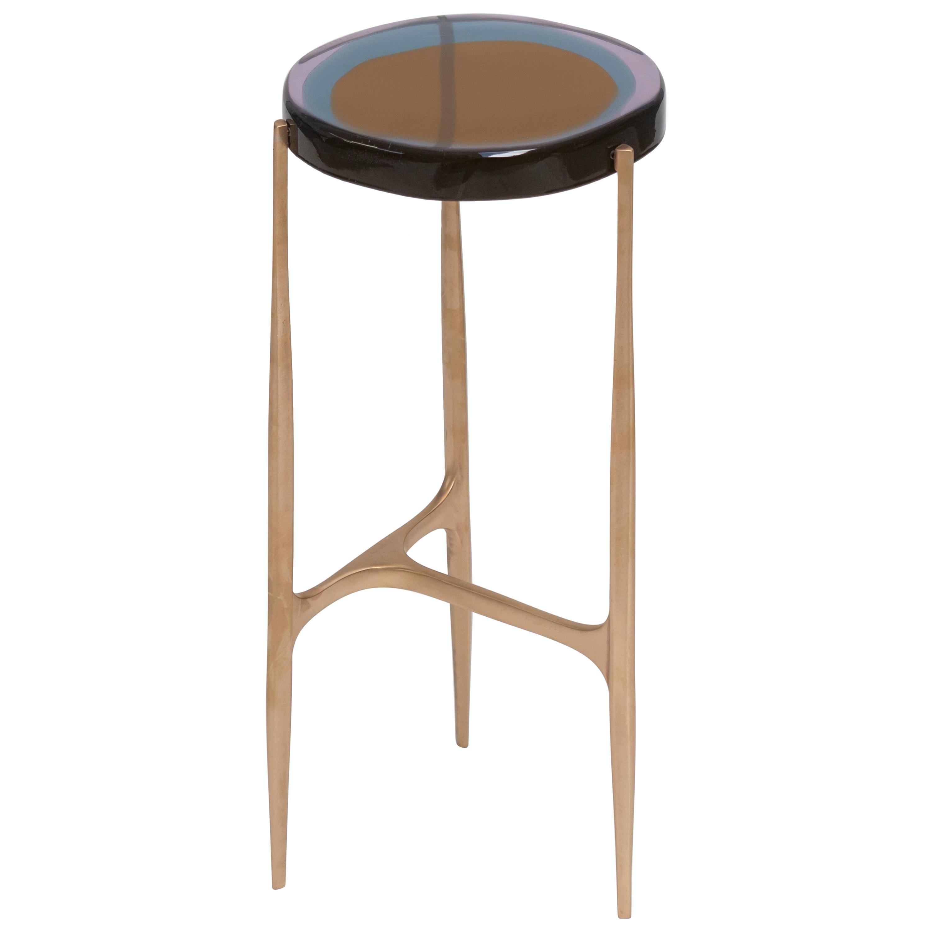 Agatha Single Coffee Table High by Draga&Aurel Resin and Bronze, 21st Century