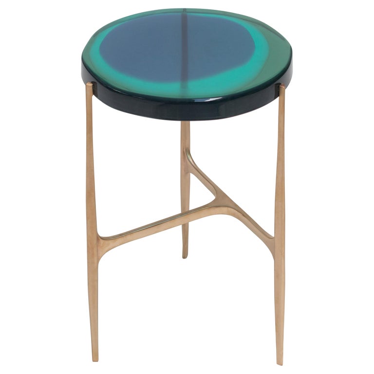 Agatha Single Coffee Table Low by Draga & Aurel Resin and Bronze, 21st Century For Sale