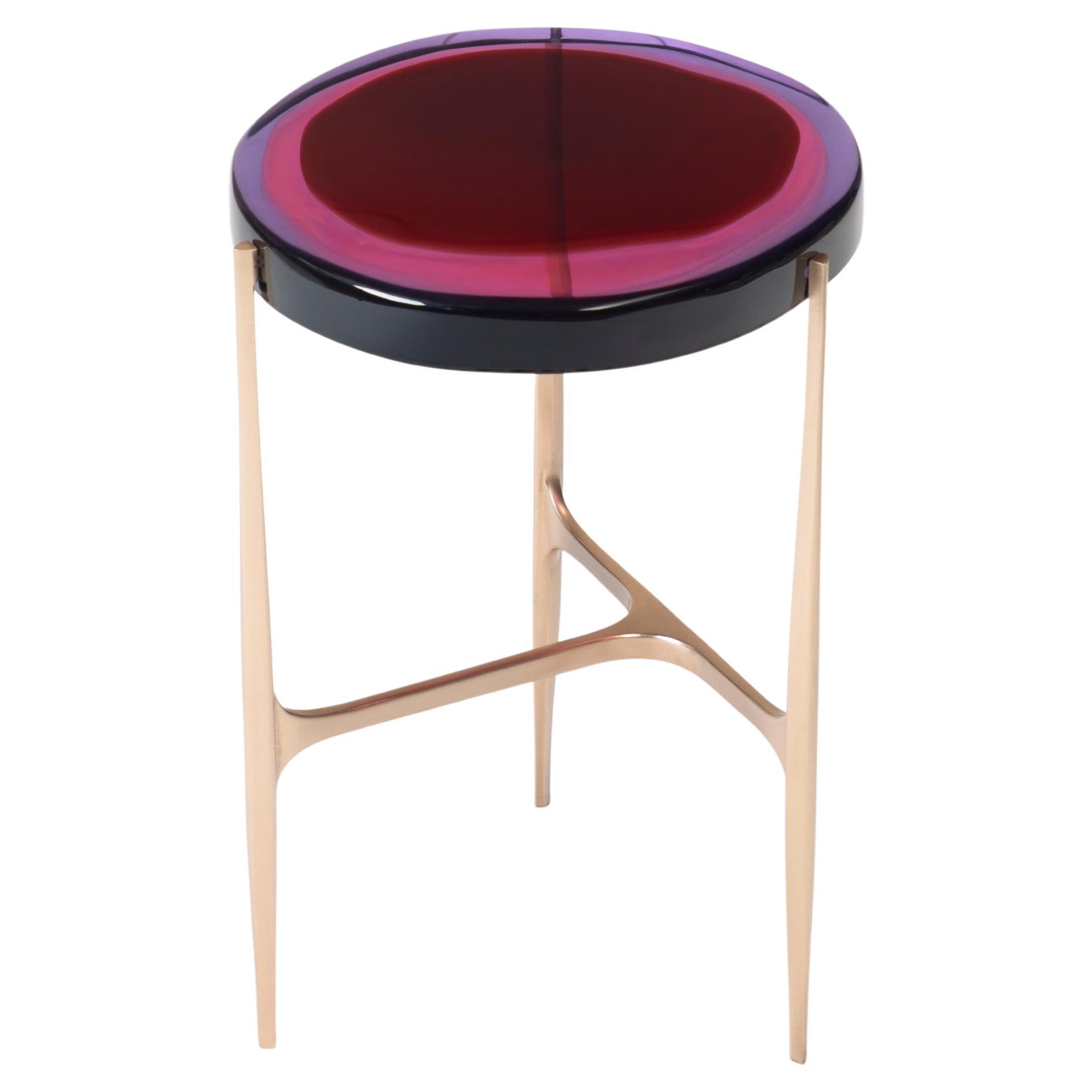 Agatha Single Coffee Table Low by Draga & Aurel Resin and Bronze, 21st Century For Sale