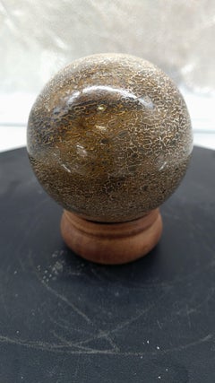 Agathized Dinosaur Bone Sphere. Polished