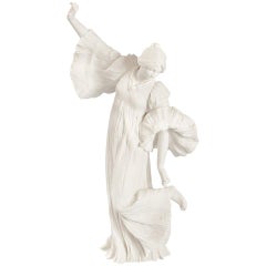 gathon Léonard "Danseuse au Cothurne" Escultura de cerámica de biscuit