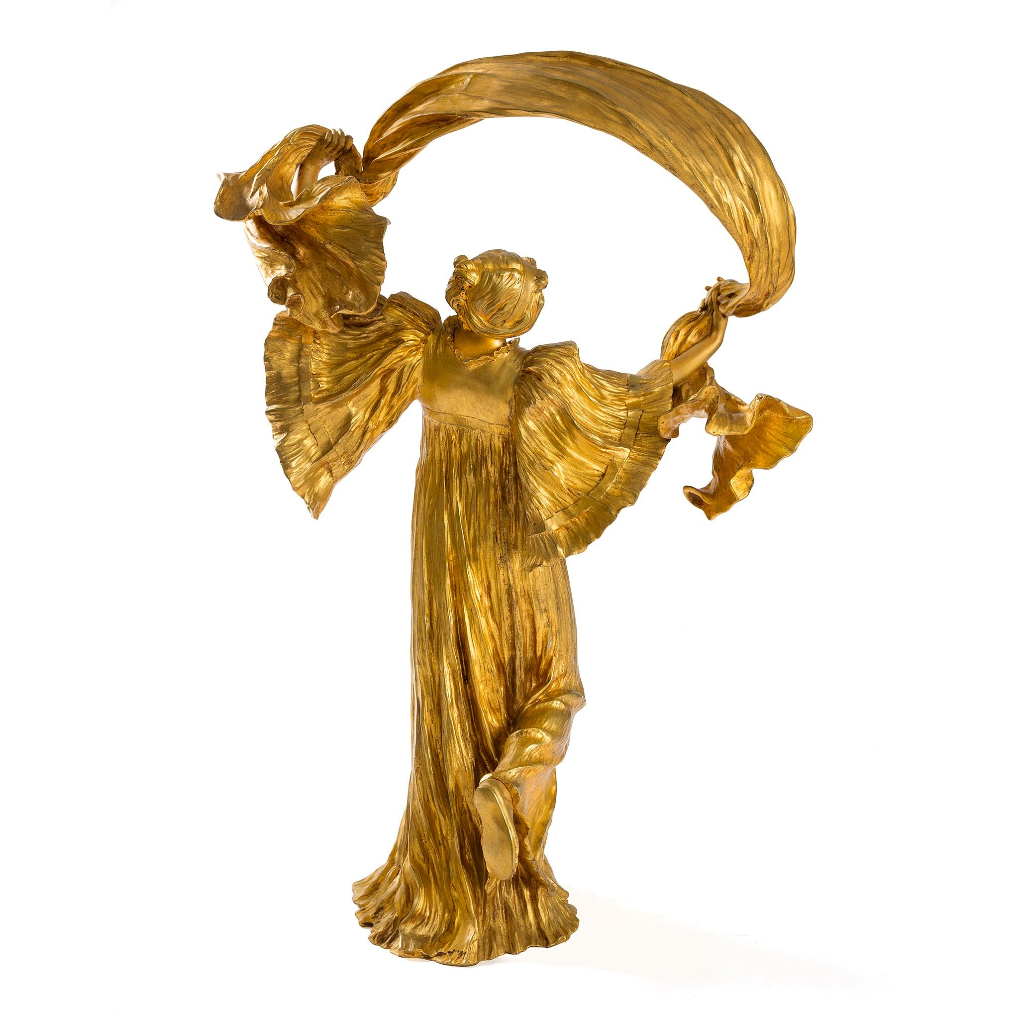 Agathon Léonard Escultura de bronce, serie Jeu de l'echarpe Francés en venta