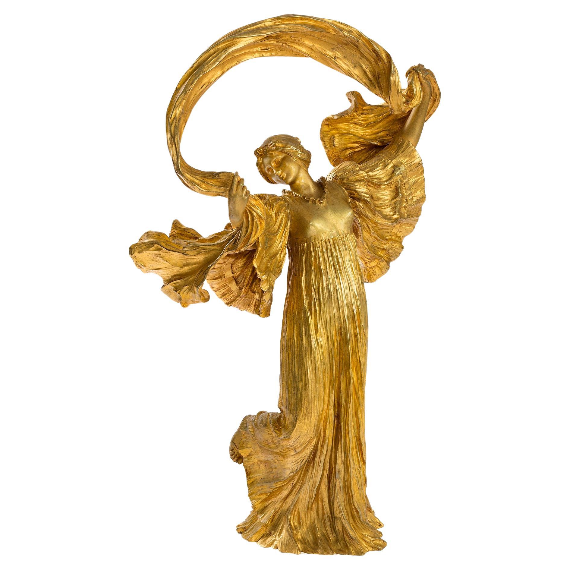 Agathon Léonard Escultura de bronce, serie Jeu de l'echarpe