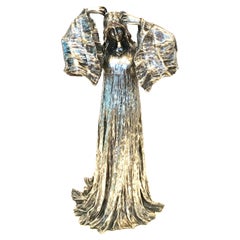 Antique Agathon Leonard Silvered Bronze Of Marguerite