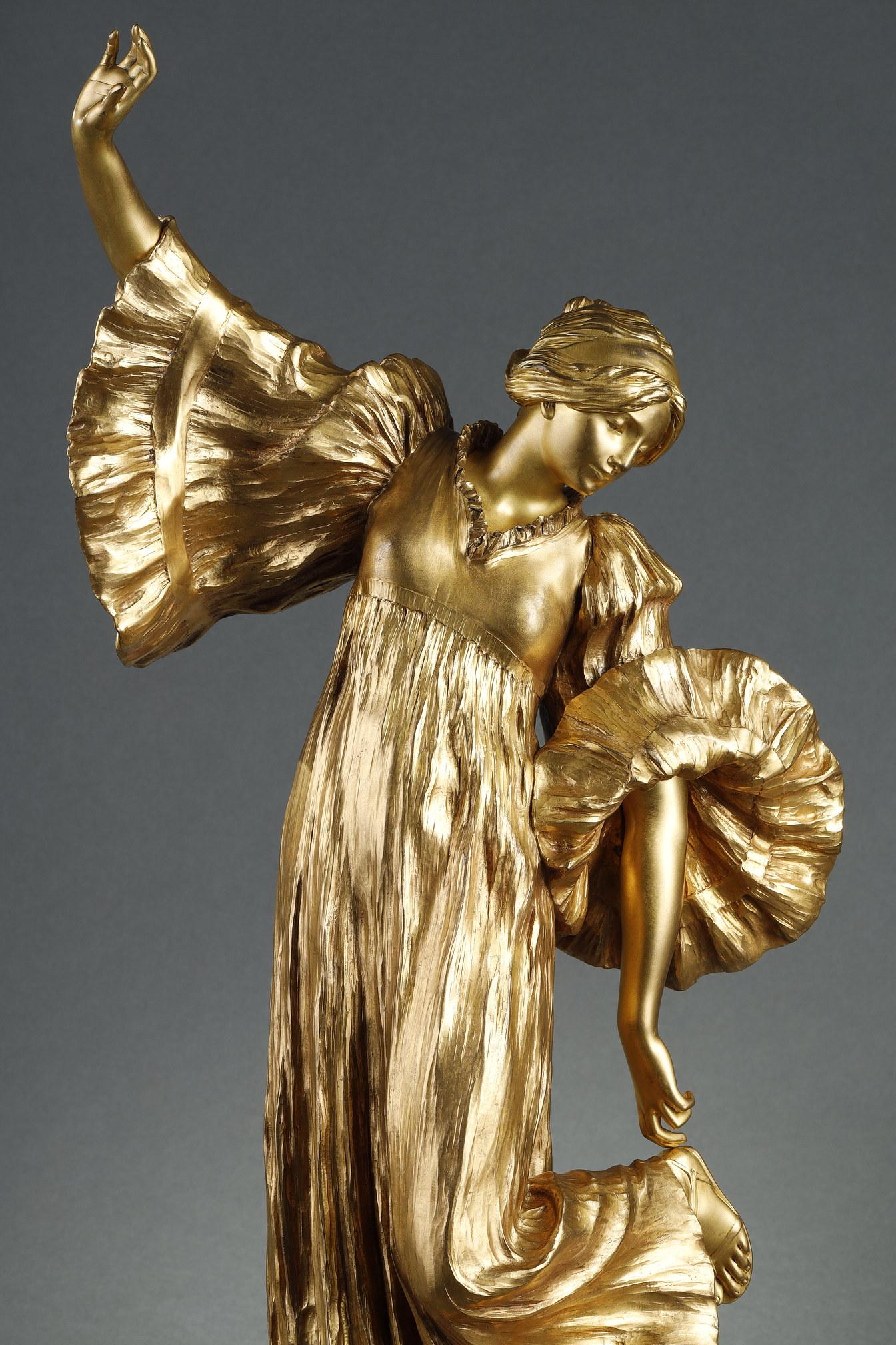 Bailarina con zapatos de plataforma - Sculpture de Agathon Léonard
