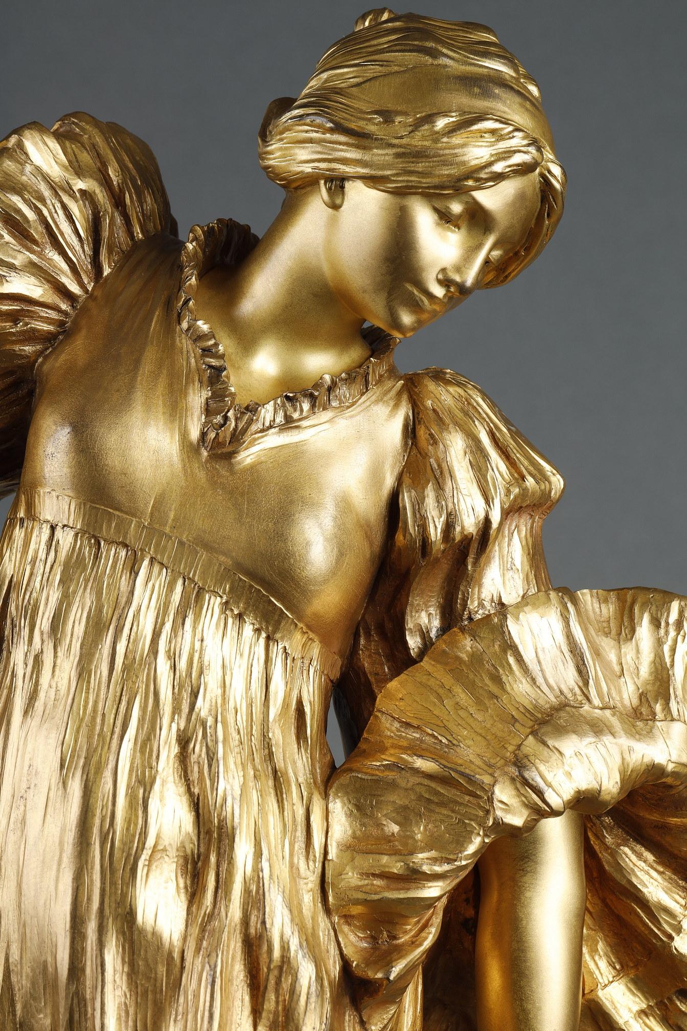 Bailarina con zapatos de plataforma - Sculpture Escuela francesa de Agathon Léonard