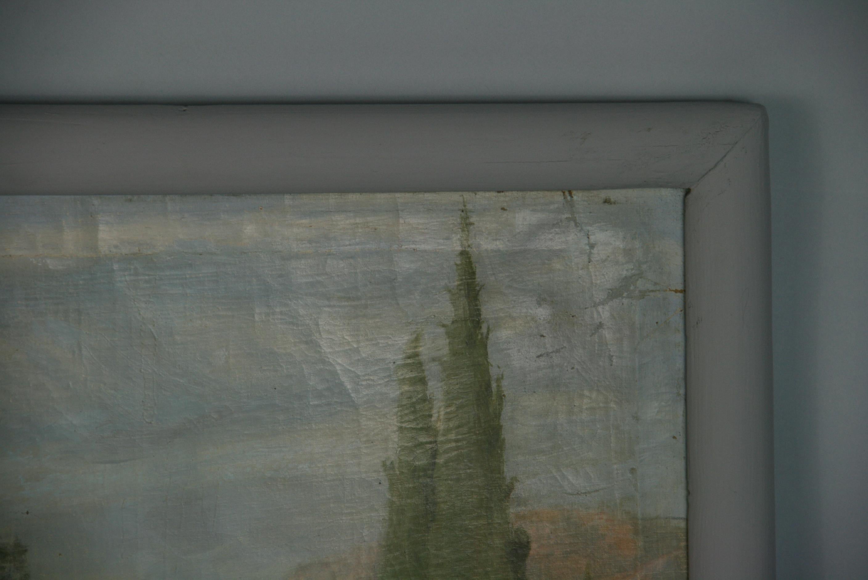 Figurativo Impresionista Antiguo  Paisaje Castillo Francés  1928 en venta 3