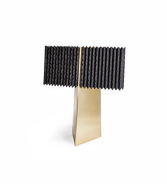 Agave 01 Cabinet in Black Tinted Hardwood and Brass