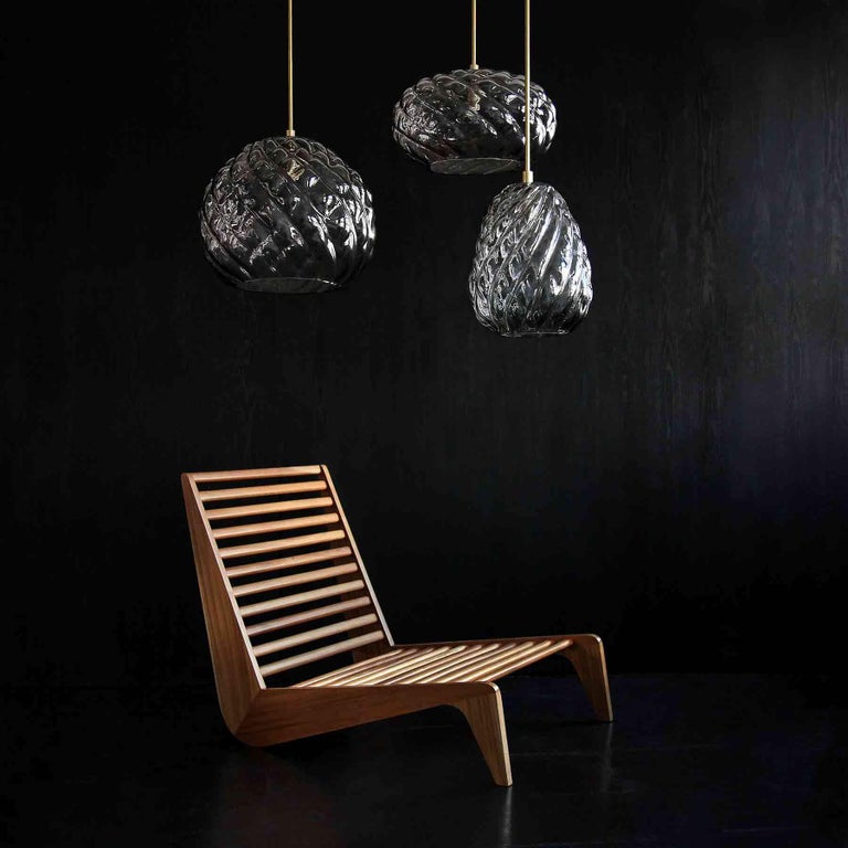 Agave Lighting Collection Hand Blown Glass Pendant Smoke Glass Cuishe
