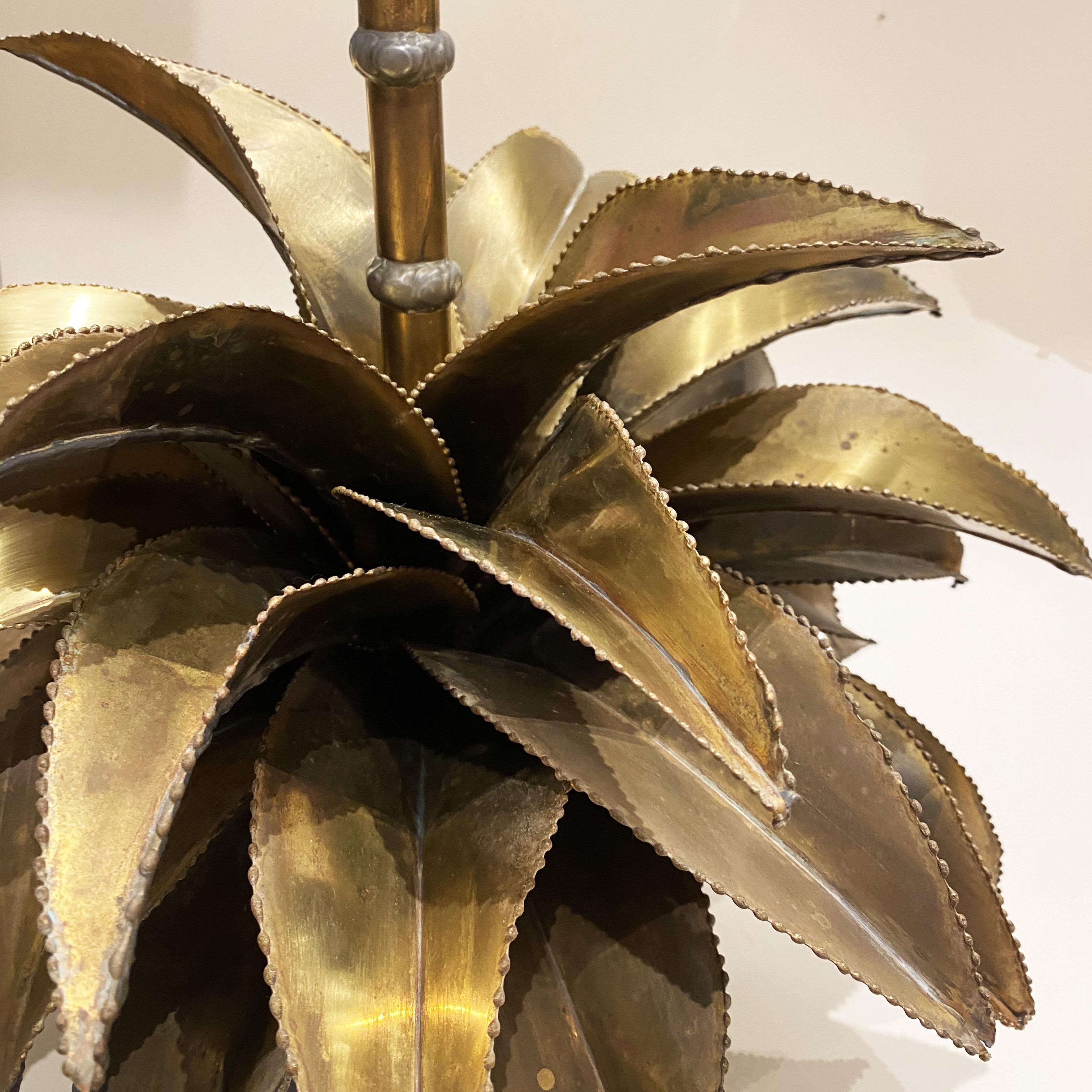 Agave « Palm » Table Lampe by Christian Techoueyres for Maison Jansen, 1970s In Good Condition In Lille, FR