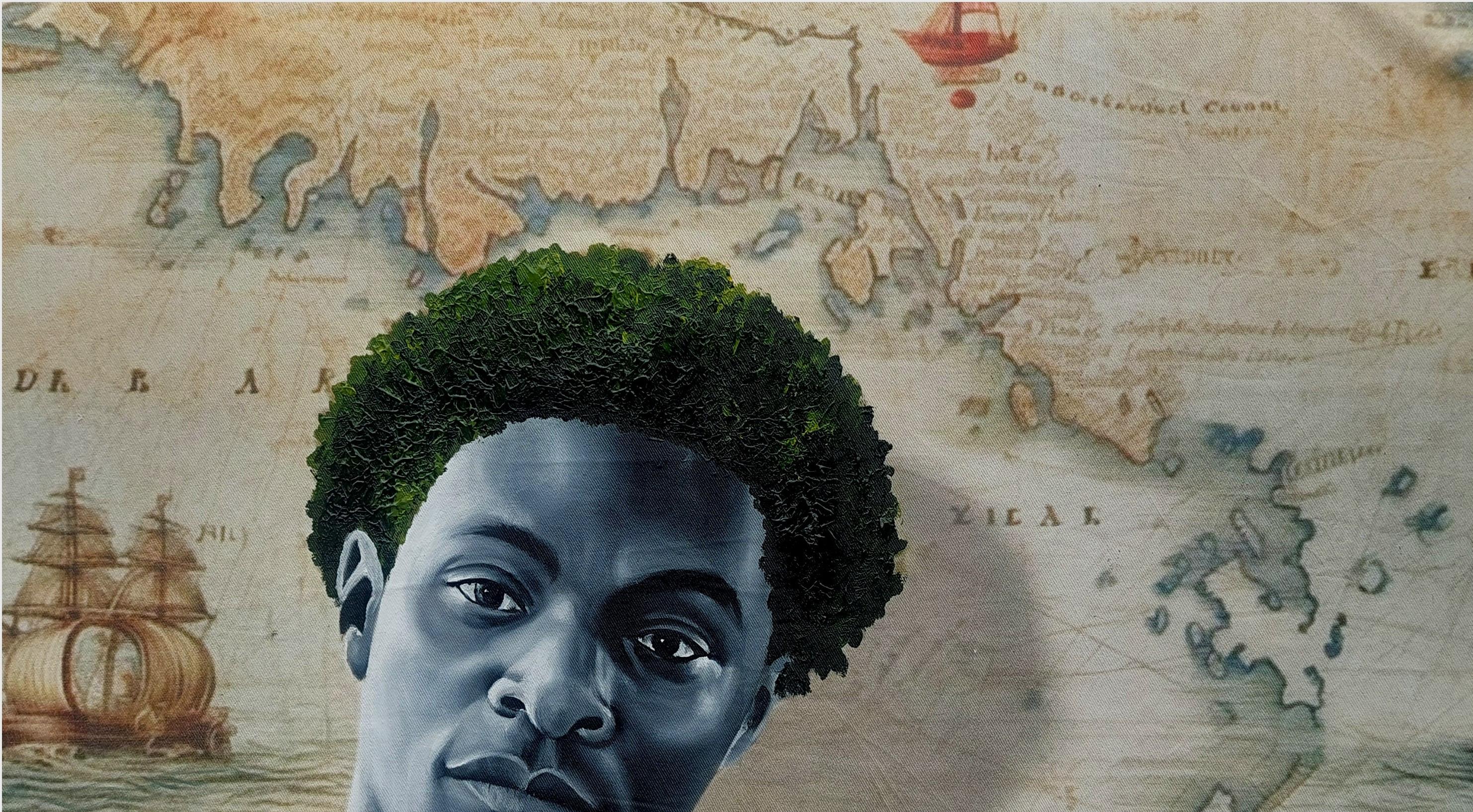 Exile and Embrace 4 -21st Century, Contemporary, Figurative, Mixed Media, Modern - Painting by Agbabiaka Johnmark