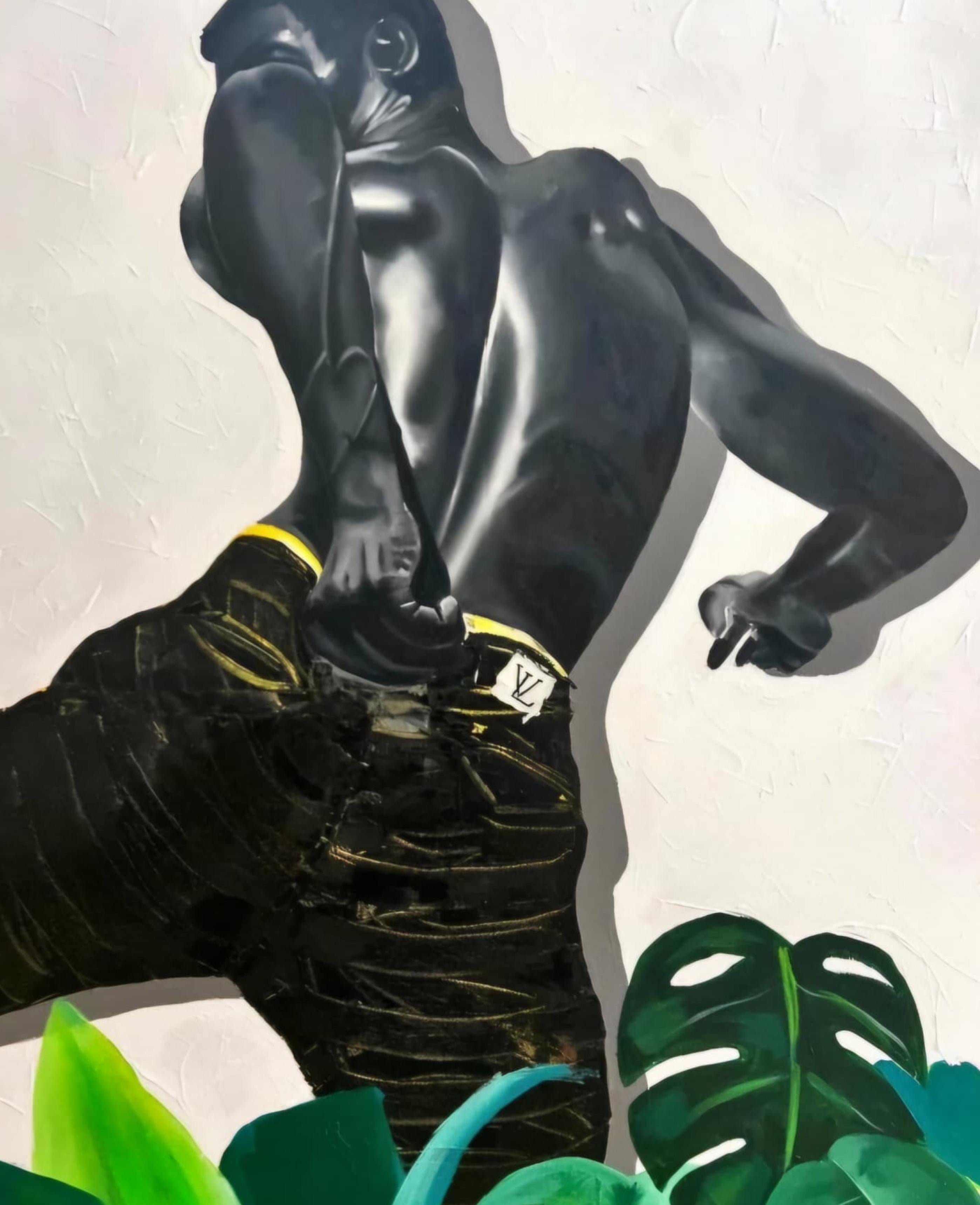 Not Hopeless -Siglo XXI, Contemporáneo, Figurativo, Técnica mixta, Moderno, Negro en venta 2