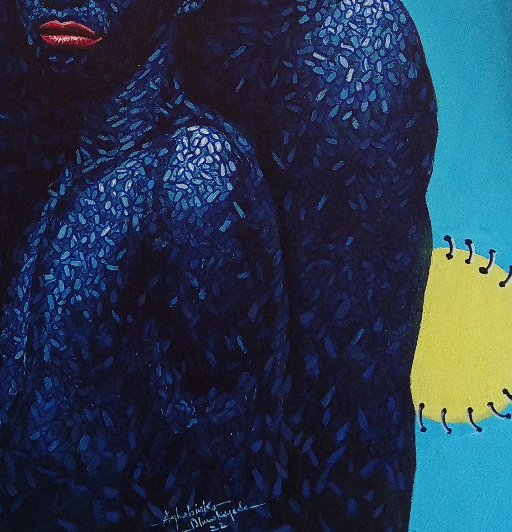 Blutlinie 1 (Schwarz), Figurative Painting, von Agbabiaka Oluwakayode