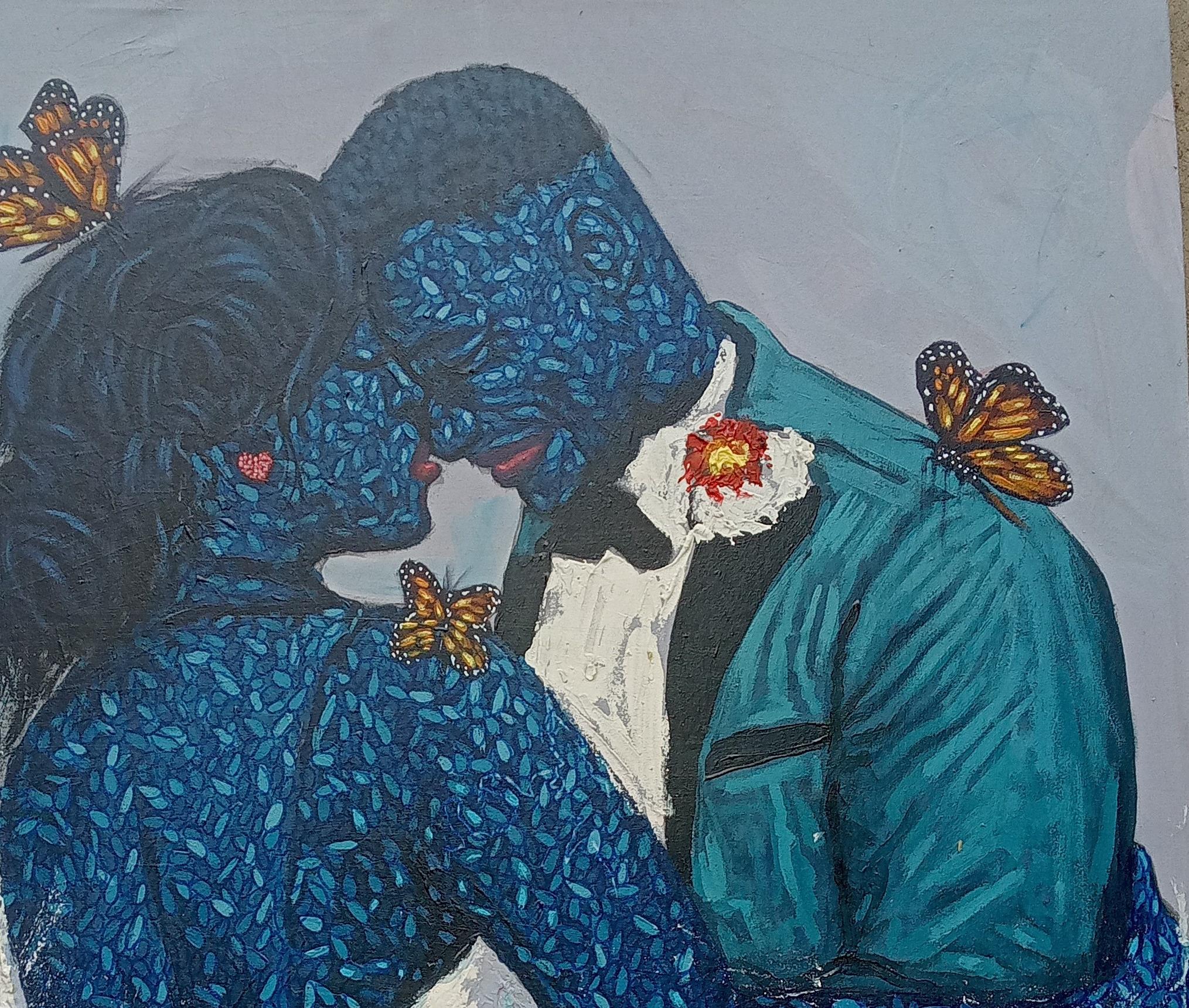 Soul Mate 1 - Contemporary Painting by Agbabiaka Oluwakayode