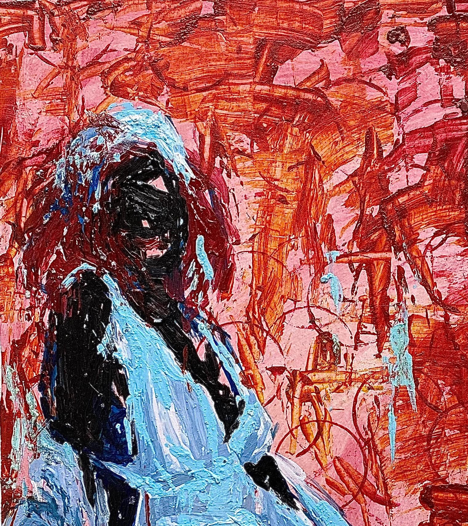 Once Given a White Rose 1 - Painting by Agbalaya Abdulahi Opeyemi