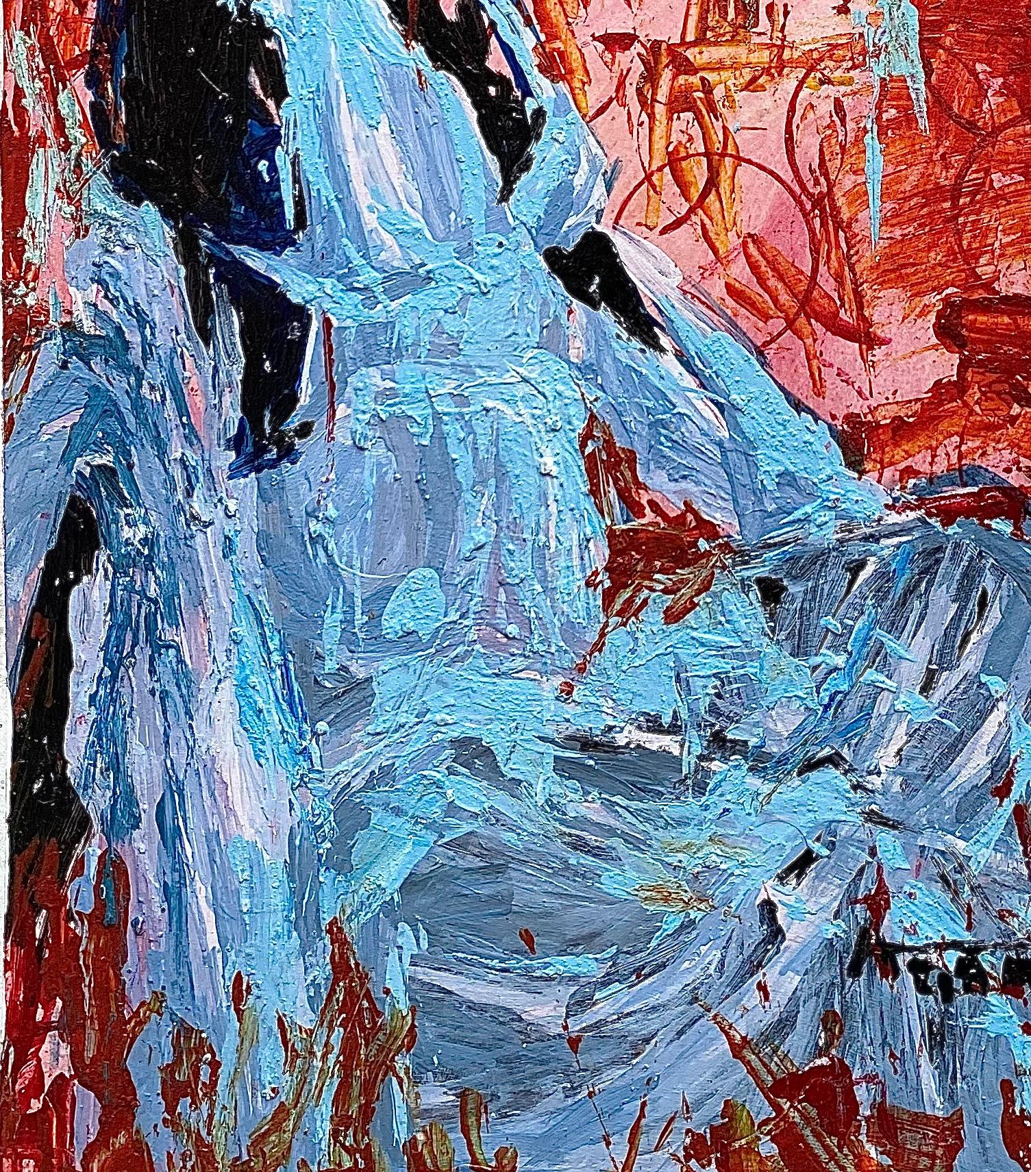 Once Given a White Rose 1 - Brown Figurative Painting by Agbalaya Abdulahi Opeyemi