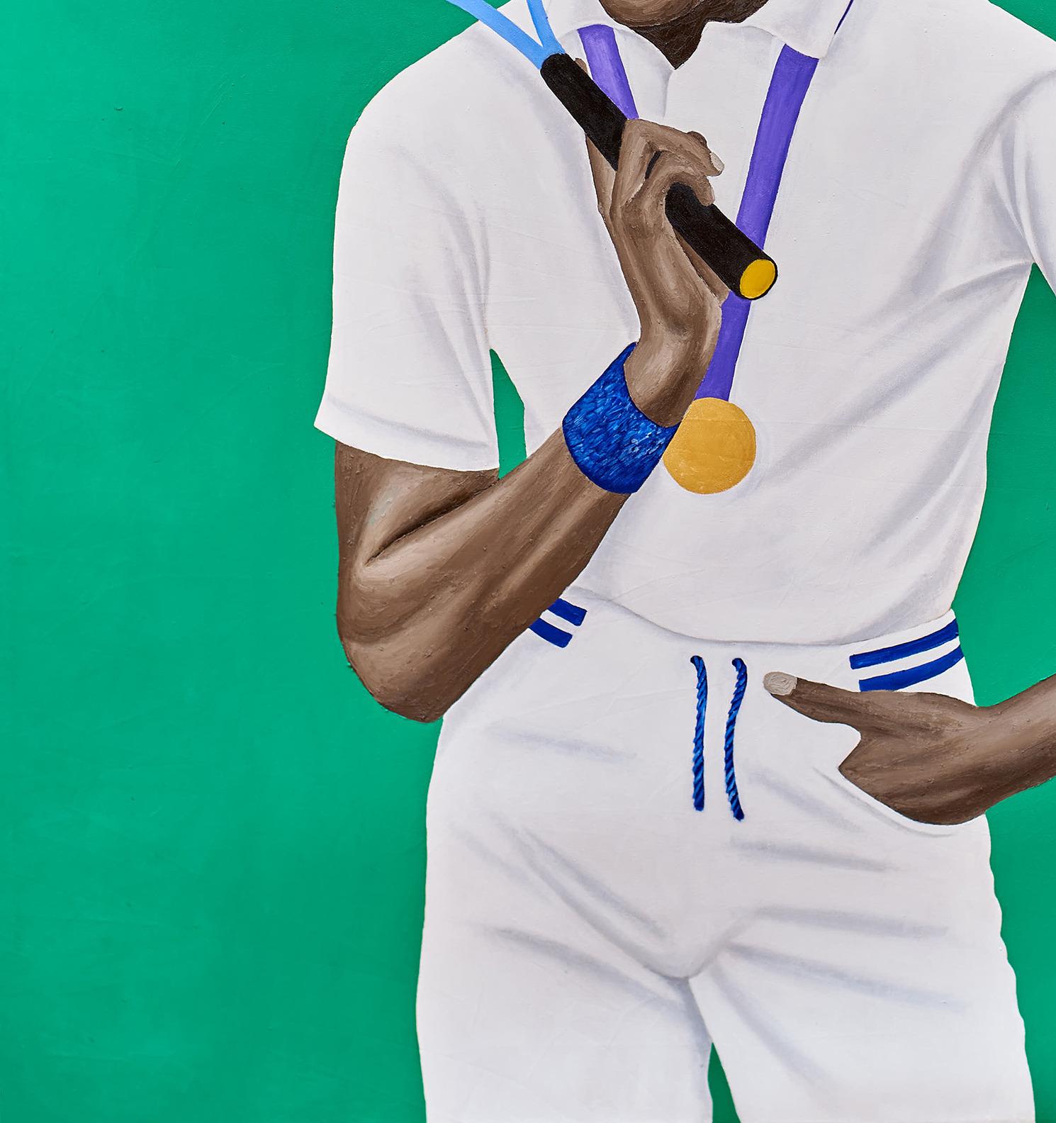 Victoria - Figurative Painting Azul de Agboola Oladapo