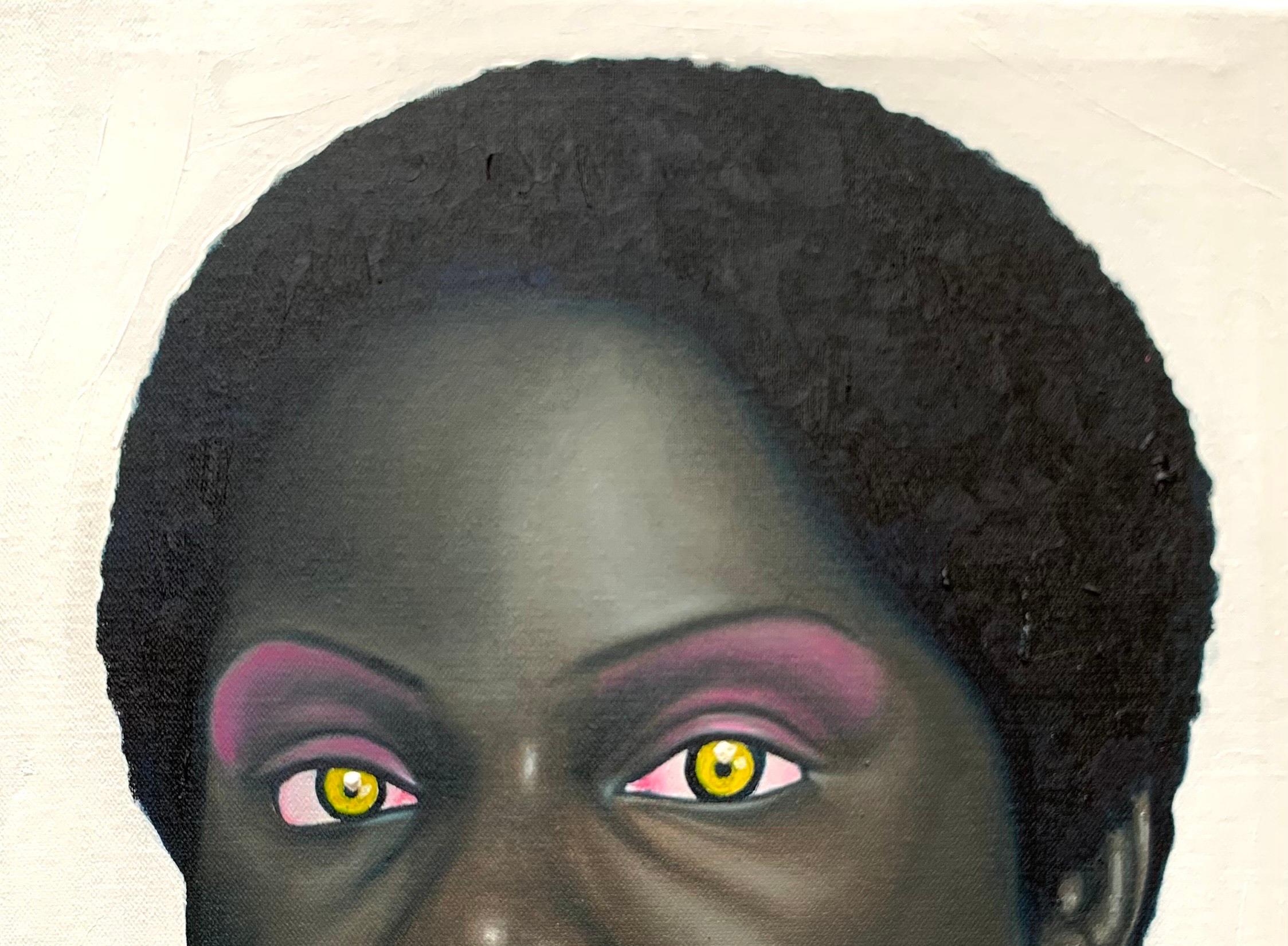 Dear Onyeka - 21st Century, Contemporary, Figurative, Africa Women, Mixed Media - Painting de Agboola Oladapo