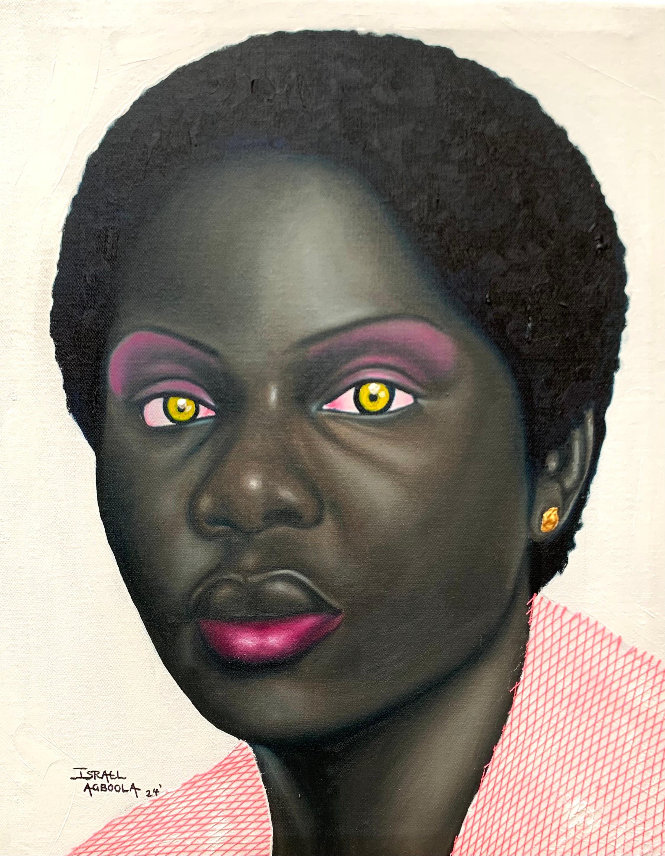 Figurative Painting de Agboola Oladapo - Dear Onyeka - 21st Century, Contemporary, Figurative, Africa Women, Mixed Media
