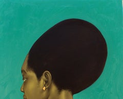 Mädchen auf Afro -21. Jahrhundert, Zeitgenössisch, Figurativ, Porträt, Afrika Frauen