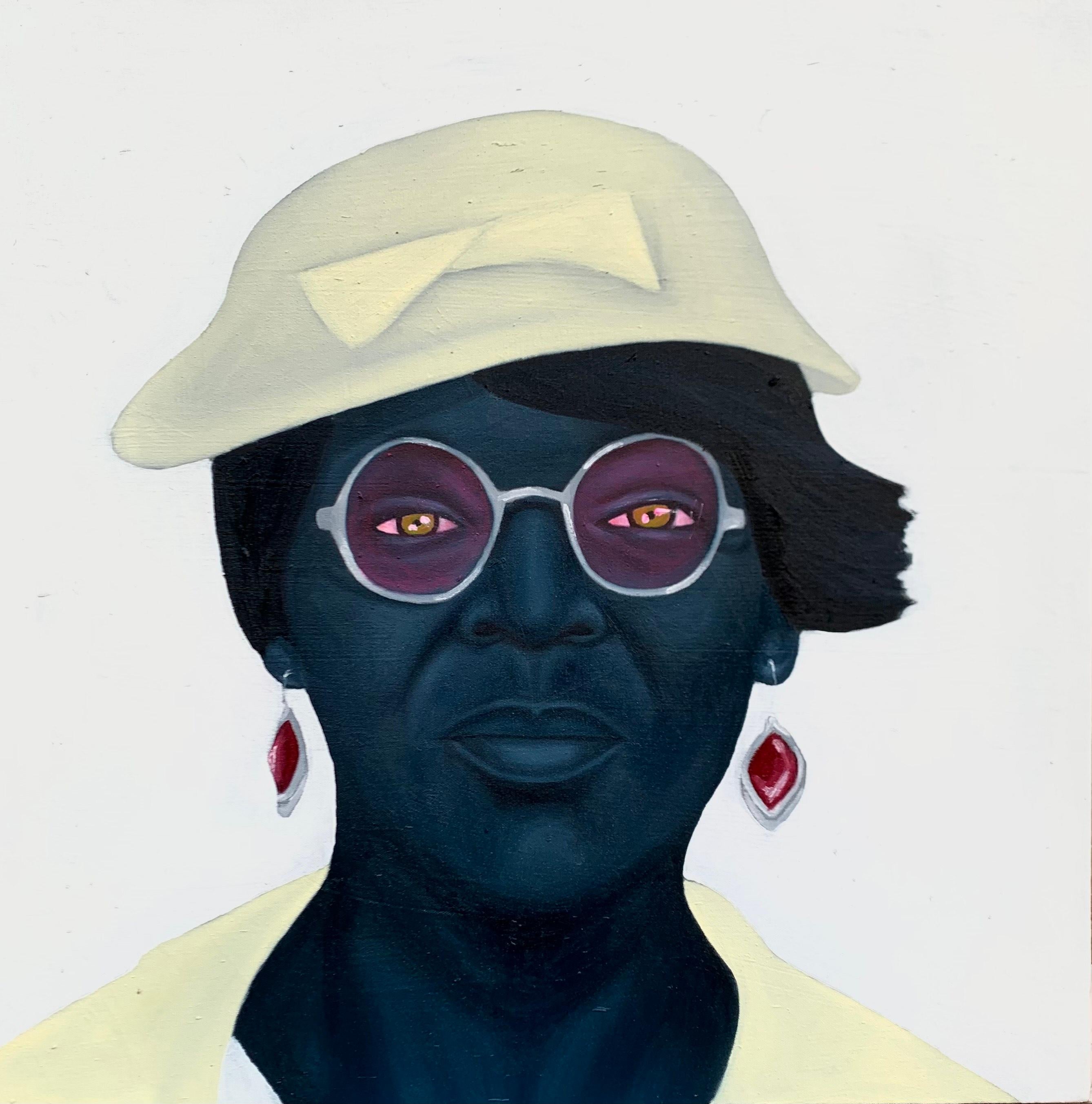 Figurative Painting di Agboola Oladapo - Grandma With Pearl Earring -21st Century, Contemporary, Figurative, Africa Women