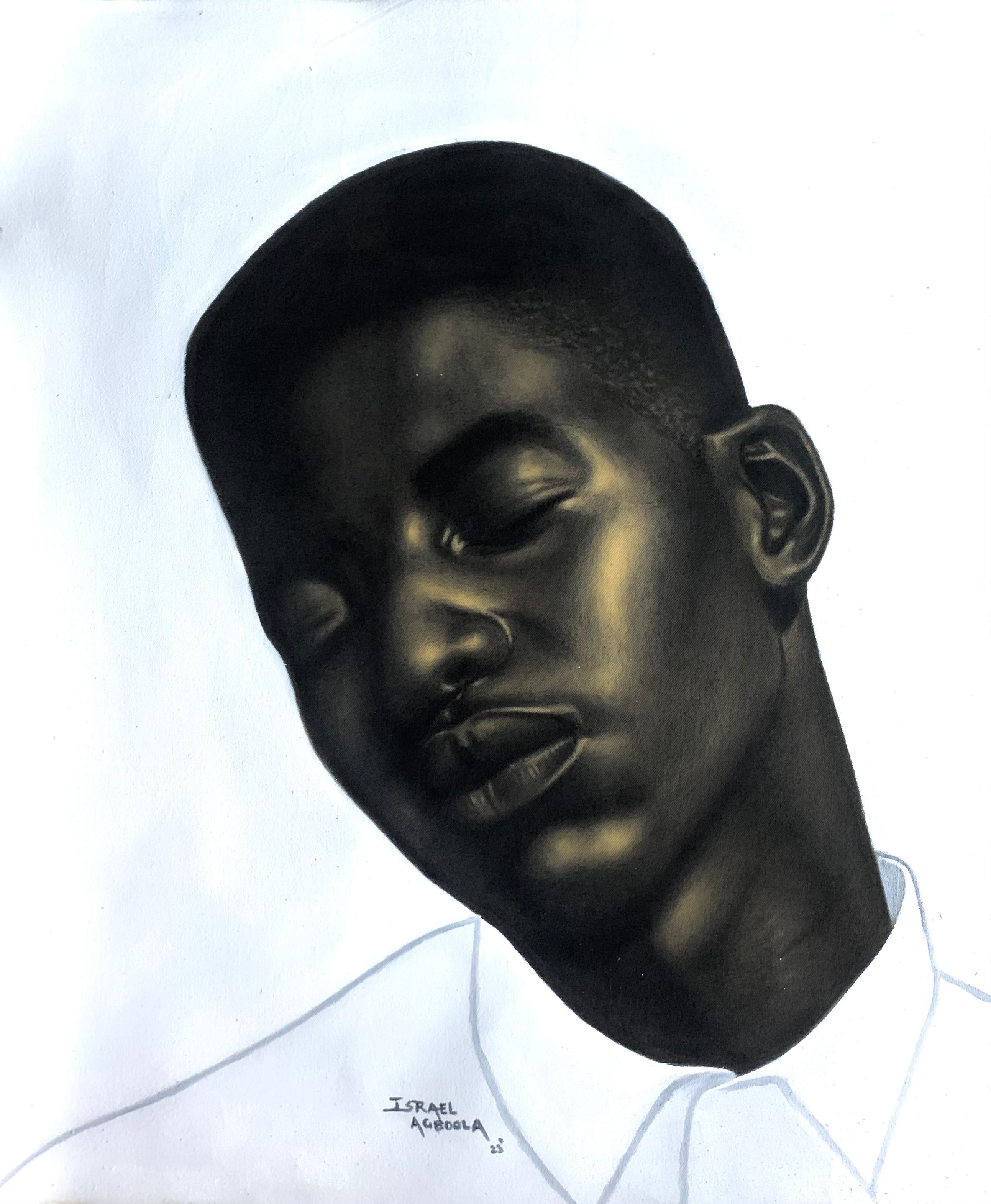 Agboola Oladapo Portrait Painting - Peace of Mind