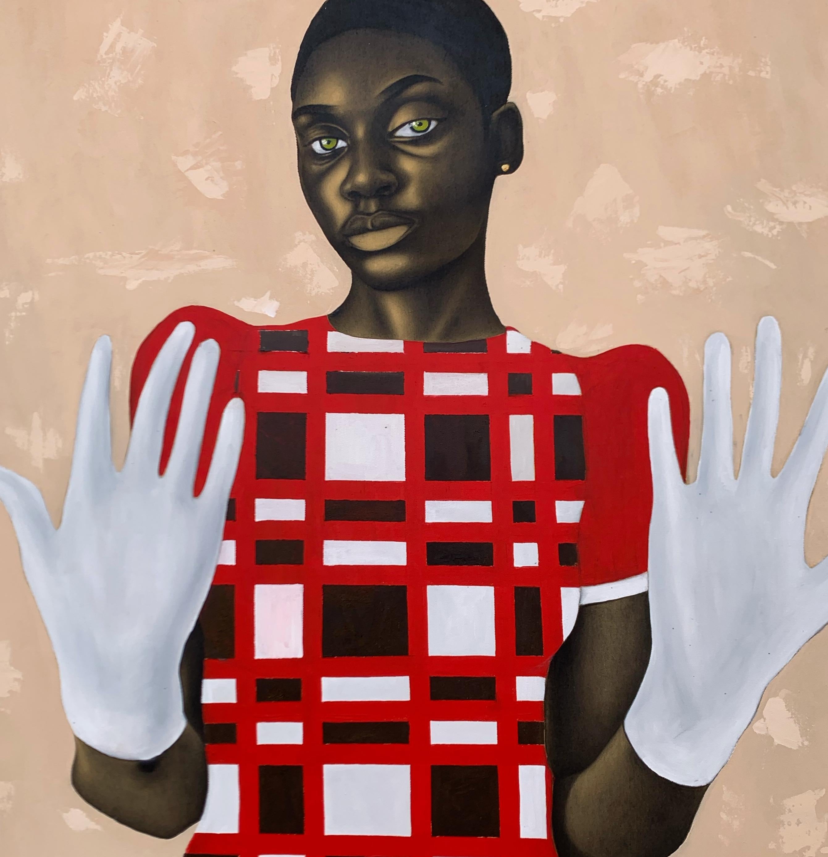 Transparencia - Siglo XXI, Contemporáneo, Retrato Figurativo, Mujer, Rojo en venta 1