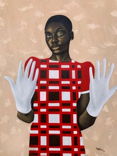 Transparencia - Siglo XXI, Contemporáneo, Retrato Figurativo, Mujer, Rojo