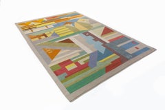 Agda Österberg Large Flat-Weave Rug No. 210 Signed "AÖ" Sweden 1961