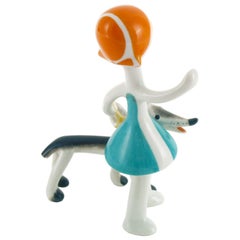 Art-Déco-Porzellanfigur aus ungarischem Porzellan aus dem Zeitalter  Hollóháza