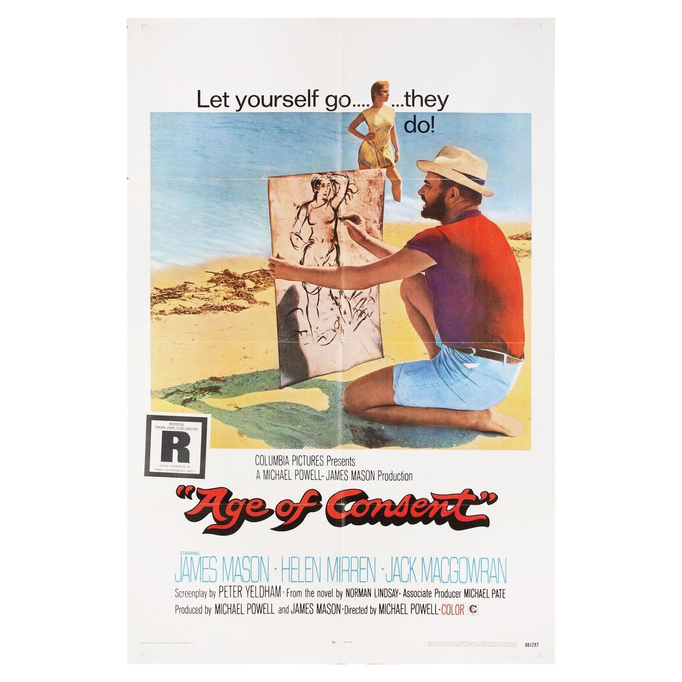 l'âge du consentement - Affiche de film américain en une feuille:: 1969 en vente